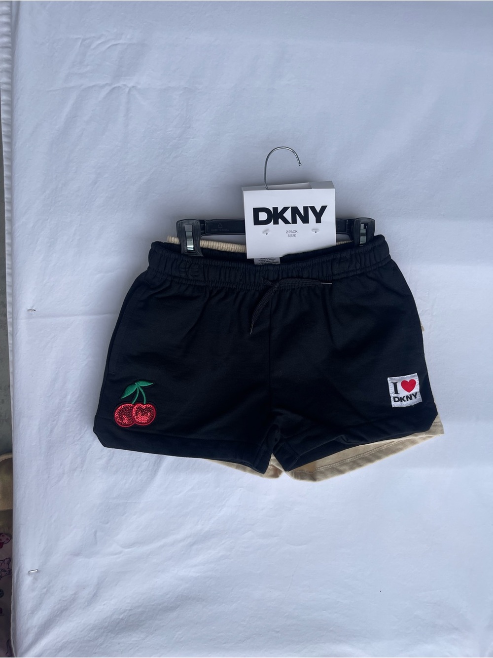 DKNY Black Kids Shorts with Red‎ Cherry Patch